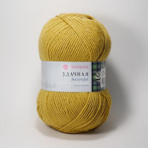 Пряжа Пехорская ПТ " Удачная" 50% шерсть, 50% акрил 100 г 250 м №447 горчица. Цена за упаковку 5 шт