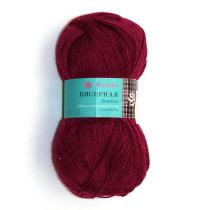 Пряжа Пехорская ПТ " Бисерная" 100% акрил 100 г 450 м №007 бордо. Цена за упаковку 5 шт