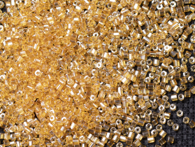 Бисер чешский PRECIOSA рубка 10/0 16050 янтарный прозрачный блестящий