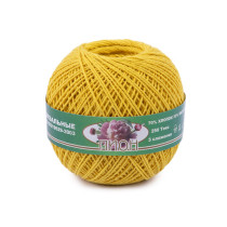 Пряжа ПНК Кирова " Пион" 70% хлопок, 30% вискоза 50 г 200 м №0202 желтый. Цена за упаковку 6 шт