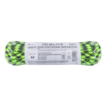 Шнур KMF- 7 4 мм паракорд с сердечником №44 неон черный/ зеленый