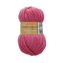Пряжа Пехорская ПТ " Мериносовая" 50% мериносовая шерсть, 50% акрил 100 г 200 м №049 фуксия. Цена за упаковку 10 шт