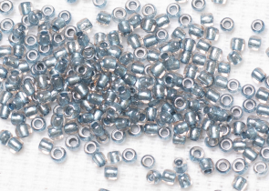 Бисер Япония круглый 11/0 250 г 0288 хрусталь/металлик синий, окрашенный изнутри