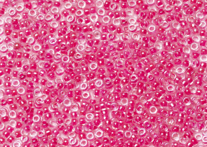 Бисер Япония MIYUKI Seed Beads 15/0 100г 0208 гвоздика кристалл розовая линия внутри