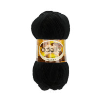 Пряжа ADELIA " KISS" 100% полиэстер 10 * 50г 145 м №01 ЧЕРНЫЙ. Цена за упаковку 10 шт