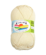 Пряжа ALPINA "DISCO" 86% хлопок, 14% полиамид 10 * 50г 150 м №03 экрю. Цена за упаковку 10 шт