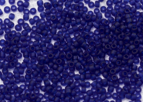 Бисер Япония круглый 15/0 10 г 0008DF кобальт, матовый прозрачный