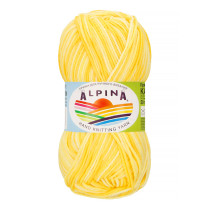 Пряжа ALPINA "KATRIN" 100% мерсеризованный хлопок 10 * 50г 140 м №046 св.желтый-яр.желтый. Цена за упаковку 10 шт
