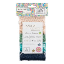 Пряжа ARACHNA "Jute" Ассорти 100% джут 5 х 30 г 27 м № 08. Цена за упаковку 5 шт