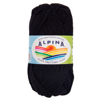 Пряжа ALPINA "GARRY" 100% мерсеризованный хлопок 10 * 50г 50 м №02 ЧЕРНЫЙ. Цена за упаковку 10 шт