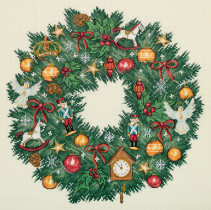 Набор для вышивания " PANNA" " Золотая серия" PR- 7421 " Викторианский венок" 29 х 29 см