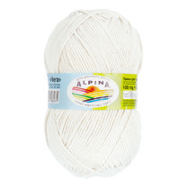 Пряжа ALPINA " VERA" 55% акрил, 45% хлопок 5 * 100 г 280 м №01 БЕЛЫЙ. Цена за упаковку 5 шт