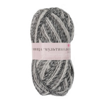 Пряжа Пехорская ПТ " Ровница " Мультиколоровая" 50% шерсть, 50% акрил 200 г 400 м №101 М. Цена за упаковку 5 шт