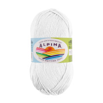 Пряжа ALPINA " MELISSA" 95% вискоза, 5% кашемир 10 * 50г 125 м №01 БЕЛЫЙ. Цена за упаковку 10 шт
