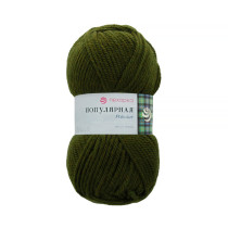 Пряжа Пехорская ПТ " Популярная" 50% шерсть, 50% акрил 100 г 133 м №013 т. оливковый. Цена за упаковку 10 шт