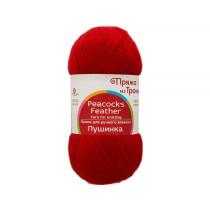 Пряжа из Троицка " Пушинка" 50% шерсть, 50% козий пух 10 * 50г 225 м №006 красный. Цена за упаковку 10 шт
