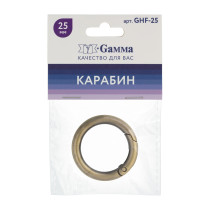 Фурнитура сумочная металл "Gamma" GHF-25 Карабин "кольцо" d 25 мм 1 шт. №24 под бронзу