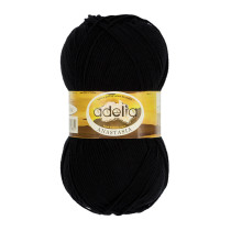 Пряжа ADELIA " ANASTASIA" 100% акрил 5 * 100 г 330 м №02 ЧЕРНЫЙ. Цена за упаковку 5 шт