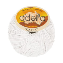 Пряжа ADELIA " KATTY" 100% шерсть 10 * 50г 150 м №01 БЕЛЫЙ. Цена за упаковку 10 шт