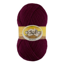 Пряжа ADELIA " BENNY" 100% шерсть 5 * 100 г 96 м №777 т. сиреневый. Цена за упаковку 5 шт