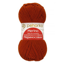 Пряжа Пехорская ПТ " Мериносовая" 50% мериносовая шерсть, 50% акрил 100 г 200 м №344 красная глина. Цена за упаковку 10 шт
