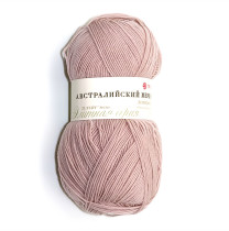 Пряжа Пехорская ПТ " Австралийский меринос" 95% мериносовая шерсть, 5% акрил 100 г 400 м №374 розовый беж. Цена за упаковку 5 шт