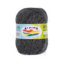 Пряжа ALPINA " WHITE RABBIT" 55% пух кролика, 45% нейлон 10 * 50г 300 м №203 т. серый меланж. Цена за упаковку 10 шт