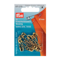 Булавки английские " PRYM" 071275 латунь в блистере 12 шт 27 мм под золото