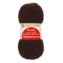 Пряжа Пехорская ПТ " Деревенская" 100% шерсть 100 г 250 м №017 шоколад. Цена за упаковку 10 шт