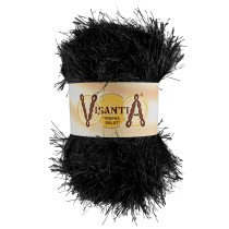 Пряжа VISANTIA " TRAFKA SALUT" 80% полиэстер, 20% люрекс 5 * 200 г 90 м №0078 ЧЁРНЫЙ. Цена за упаковку 5 шт