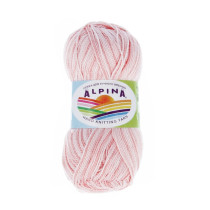 Пряжа ALPINA "HOLLY MELANGE" 100% мерсеризованный хлопок 10 * 50г 200 м №01 св.розовый/т.розовый. Цена за упаковку 10 шт