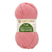 Пряжа Пехорская ПТ " Народная" Шерсть- 30%, Акрил- 70% 100 г 220 м №020 розовый. Цена за упаковку 5 шт