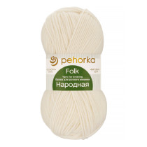 Пряжа Пехорская ПТ " Народная" Шерсть- 30%, Акрил- 70% 100 г 220 м №001 белый. Цена за упаковку 5 шт