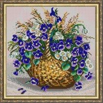 "Фиалки" Рисунок на ткани