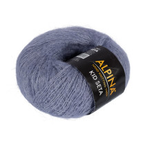 Пряжа ALPINA " KID SETA" 70% кид мохер, 30% шелк 25 г 225 м №05 джинсовый. Цена за упаковку 4 шт
