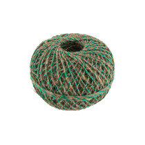 Шпагат льняной с зеленой нитью ШЛЗН 100% лён 1. 5 мм 109 я 100 м суровый/ зеленый