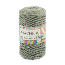 Пряжа ARACHNA " Macrame Mini Lurex" 75% хлопок, 15% полиэстер, 10% люрекс 4 * 250г 200 м №45 св. хаки- серебро. Цена за упаковку 4 шт