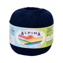 Пряжа ALPINA "LENA" 100% мерсеризованный хлопок 10 * 50г 280 м №59 т.синий. Цена за упаковку 10 шт