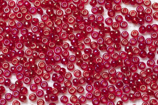 Бисер Чехия круглый 10/0 500г 91090 малиновый/перламутровый