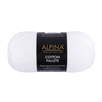 Пряжа ALPINA "COTTON PALLETE" 50% хлопок, 50% акрил 10 * 50г 205 м №01 белый. Цена за упаковку 10 шт