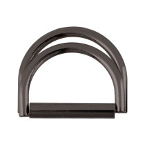 Фурнитура сумочная металл "Gamma" GH 24/30 Полукольцо двойное d 30 мм №06 под черный никель 10 шт