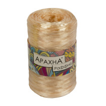 Пряжа ARACHNA " Raffia" 100% полипропилен 5 * 50г ± 10 г 200 м №04 золотой. Цена за упаковку 5 шт