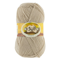 Пряжа ADELIA "TINA" 100% акрил 5 * 100 г 308 м №135 песочный. Цена за упаковку 5 шт