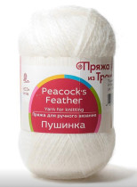 Пряжа из Троицка " Пушинка" 50% шерсть, 50% козий пух 10 * 50г 225 м №001 белый. Цена за упаковку 10 шт