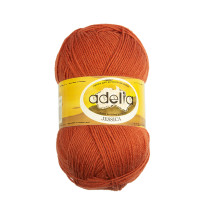 Пряжа ADELIA " JESSICA" 67% шерсть, 33% полиэстер 5 * 100 г 260 м №31 терракотовый. Цена за упаковку 5 шт