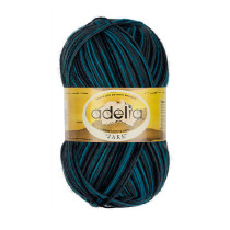 Пряжа ADELIA " JAKE" 75% шерсть, 25% нейлон 5 * 100 г 400 м №21морская волна- серый- черный. Цена за упаковку 5 шт