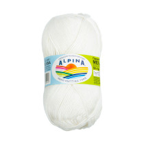 Пряжа ALPINA " MELISSA" 95% вискоза, 5% кашемир 10 * 50г 125 м №07 молочный. Цена за упаковку 10 шт