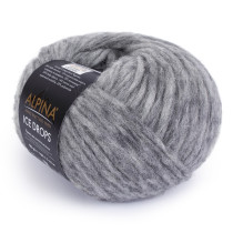 Пряжа ALPINA "ICE DROPS" 58% альпака, 14% шерсть, 28% полиамид 10 * 50г 150 м №02 серый. Цена за упаковку 10 шт