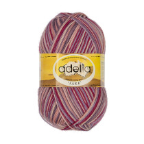 Пряжа ADELIA " JAKE" 75% шерсть, 25% нейлон 5 * 100 г 400 м №24 сиреневый- лиловый- бордовый- кремовый. Цена за упаковку 5 шт