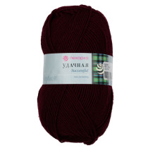 Пряжа Пехорская ПТ " Удачная" 50% шерсть, 50% акрил 100 г 250 м №323 т. бордо. Цена за упаковку 5 шт